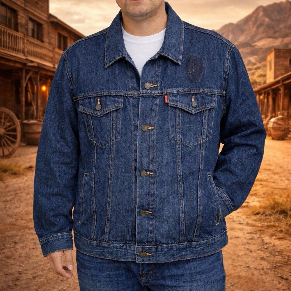 Levi’s Denim Trucker Jacket Men’s XL Blue Vintage Western Cowboy Jean Coat